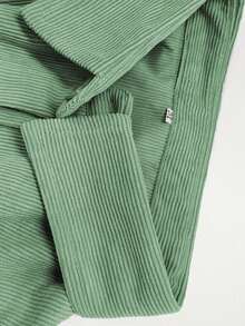 Mens Button Down Shirt Cotton Linen Casual Long Sleeve Shirts Collared Hippie Beach Tops - 綠色 - 查看 3