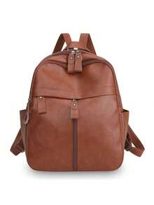 Unisex Fashion Casual Tote Backpack, Large Capacity Student Backpack, Travel Soft Cowhide Material Commuter Bag - Multicolor - View 8