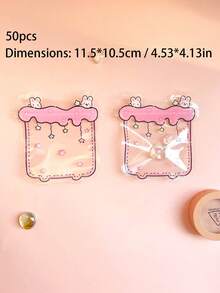 50/100个可爱卡通拉链袋 - 独特的密封设计，适合存放零食、糖果、礼品和珠宝。多种形状和可爱的卡通图案可供选择。彩色塑料袋，派对礼品和创意包装。可爱的糖果礼品袋，可重复密封的零食和糖果袋。 - 彩色 - 查看 13