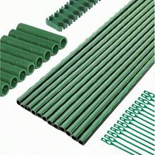 Kit de 48 estacas de jardín: incluye 12 juegos de varillas de fibra de vidrio para plantas y accesorios para bricolaje 4 pies 5 pies 6 pies 7 pies para tomate verduras suministros de - Verde - Ver 1