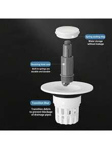 1pc Pop-Up Bathroom Sink Drain Stopper - Multifunctional Pressure Filter, Durable Plastic Material, Bathroom Sink Anti-Clogging, Essential Drainage Accessory, Sink Drain Filter, Household Hair Catcher, Restaurant Kitchen Food Debris Strainer, Bathroom Accessories & Small Tools/Bathroom Essentials, Modern Bathroom Elegant Design, Bathroom Sink Accessories - Multicolor - View 12
