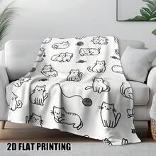 1pc Colorable Geometric Cat Graffiti Blanket - Long Plush All-Season Sofa Bedspread With Free Coloring For & S, Soft Warm Bedding Gift, Cozy For Rooms (Blanket Only - No Markers Included) Four Seasons Universal Multifunctional Blanket/Perfect Gift, Aesthetic Design And 2D Printing Technology Is An Ideal Companion For Sofa Napping, Traveling Camping, Home Decoration And Office Embellishment.A Thoughtful Gift For Thanksgiving, Christmas, Valentine's Day, Father's Day, Mother's Day And Other Festivals Special Moments Such As Birthdays, Weddings, Anniversaries And More.Exclusive Gifts For Family Members, Partners, Parents, Ren, Grandparents Or Dear Friends.They Are Perfect For Beds, Living Rooms, Offices, Beaches,Newly Expanded Themed Collections To Meet A Variety Of Styles And Scenar. - 多色9 - 查看 3