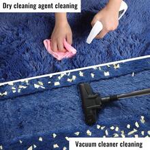 Large Shaggy Area Rug For Living Room & Bedroom – Stain-Resistant Fluffy Carpet With 1.4 In High Pile, Plush Aesthetic Throw Rug, Non-SIip Rubber Backing With 4 Anti-SIip Pads, Durable Edge Stitching – Cozy Minimalist Decor – Great Gift For New Year ! - 寶藍色 - 查看 9