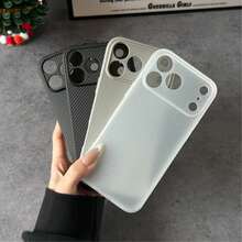 1pc Premiun Black Carbon Fiber Texture TPU Phone Case Compatible With IPhone Series - Black - View 6