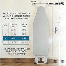 Encasa Homes Ironing Board Cover 'Silver Super Luxury' with Foam and Felt Pad Fits Board 18"x49" - Plateado - Ver 2