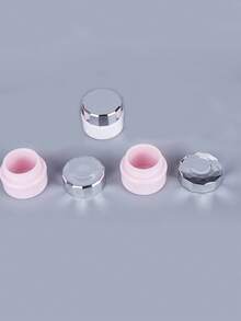 5pcs Portable Manicure Tool Set, Includes Pink Empty Capsules For Storing Gel Polish, Lipstick And Jewelry Accessories (5g) - Silver - View 3
