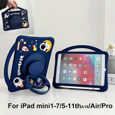 这款宇航员造型的可爱保护套兼容 iPad Mini/5/6/7/8/9/10/11/A16/Air/Pro，带有支架，可有效防震、防刮、防摔、防指纹。它价格实惠、经久耐用，采用硅胶材质，时尚美观，是节日礼物和奖品的理想之选。此外，还有一款简约时尚的奢华平板电脑保护套，兼容 iPad 7.9/9.7/10.2/10.5/10.9/11。