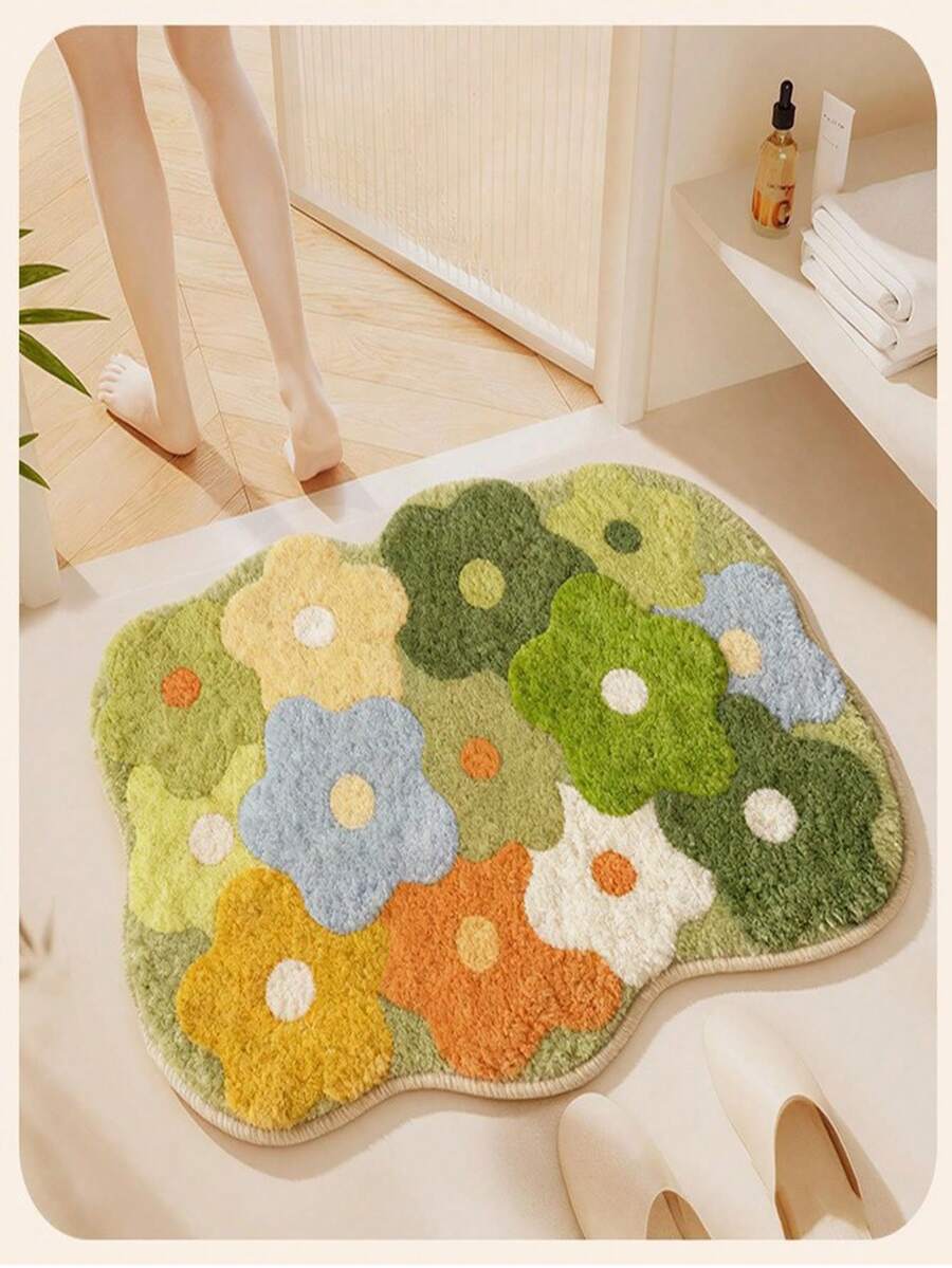 1件清新简约仿羊绒地垫，可作沙发、茶几毯、家用地毯，耐脏易保养，也可作卧室床边毯 - 彩色 - 查看 1