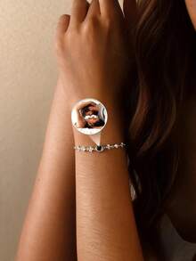 1pc Customized Heart Projection Bracelet, Personalized Heart Shape Picture Projection Bracelet For Women, Girlfriend Gift, Valentine's Day Gift, Christmas Gift, Mother's Day Gift - Style 2 (Color Of Your Choice) - View 7