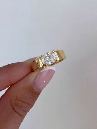 1 st klassisk retro fyrklo oval zirkonia 925 sterlingsilverring, charmig europeisk och amerikansk vintage-stil för kvinnor, utsökt designad, perfekt för baler, sammankomster och fester, elegant smyckespresent till damer