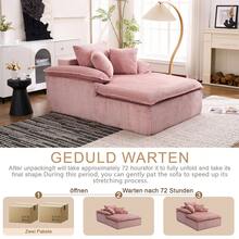 A 46cm High Reclining Sofa With A Clean, Frameless Design, Ideal For Reading. Featuring Wide Armrests, It Comes Fully Assembled. - Pink + Corduroy - View 8