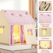 Casa Campaña para Niñas Castillo de Princesas con Luz Estrellas Diadema y Cetro Casitas de Juegos Grande Tienda Carpa de Juego Infantiles Niño Niña Regalo Playhouse 100x120x130cm/39x47x51inches - como en la foto - Ver 4