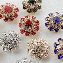 2 Pieces Luxury Rhinestone Cufflinks Decorative Button Covers For Men's And Women's Shirts Perfect For Everyday Wear, Holiday Celebrations, And Business Gatherings No Sewing Required-Wear In Three Seconds Multiple Colors Available Valentine's Day Gift - Rhinestones - View 7