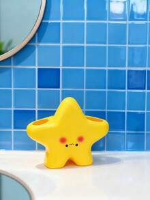 1个卡通星星牙刷架，儿童浴室牙刷收纳架，家用电动牙刷架，浴室储物架