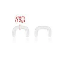 2 chiếc khuyên mũi hình móng ngựa chữ U bằng thủy tinh Pyrex cỡ 8G-16G, dụng cụ nong lỗ mũi, khuyên vách ngăn mũi, khuyên giữ lỗ xỏ, trang sức cơ thể trong suốt, vô hình, unisex. - 2103 - Xem 13