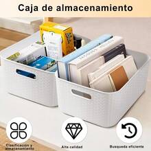 SUIOO Cestas de Almacenamiento Plásticas con Tapa Caja de Almacenamiento para Armario Cesta de Plástico con Tapa Contenedores Plásticos para Organizar el Hogar - L+3 - Ver 4