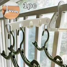 1pc Portable Folding 5-Hole Clothes Hanger, Compact Collapsible Drying Rack For Travel, Car, Hotel, Dorm, Home - Space Saving Wardrobe Hanger, Lightweight Multifuntion Organizer For Wardrobe, Laundry, Garment Drying, Travel Essentials, Easy Packing, Dorm Room Must-Have, Portable Hanger System, Gentle Care For Delicate Fabrics