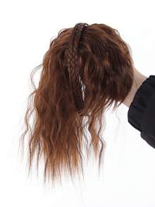 假发、女士发带、一体式发带、顶部卷发、玉米辫烫发遮盖白发、合成发带、发带、接发 - 彩色 - 查看 10