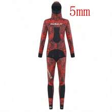 HISEA 5mm Thick Neoprene Diving Suit, Unisex Warm Wetsuit, Women's Separate Style Cold-Proof Fishing Suit, Men's All-Season Warm Snorkeling Swimwear Set - Red - View 6
