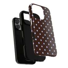 Brown & Blue Polka Dot Phone Case, Compatible With IPhone 17/16/15/14/13/12/11 Pro Max - Multicolor - View 2
