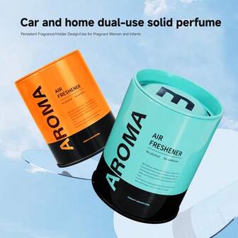 1pc Premium Car Solid Fragrance Tin, Long Lasting Fragrance, Air Freshener, Odor Eliminator, Assorted Scents Available