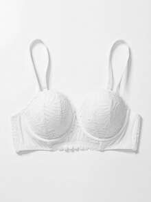 Wingslove This White Strapless Lace Bra Leads The : Non-Slip Silicone Straps, Multi-Functional Shoulder Straps, And Underwire Lift Design, Combined With Soft And Stretchy Fabric, Provide A And Comfortable Wearing Experience. The Exquisite Back Clasp Perfectly Matches Open Shoulder Outfits, Formal Occasions, And Fashionable Styles, Making It An Ideal Choice For Those Seeking Versatile And Slimming Lingerie! - White - View 8