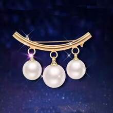 Korean & Japanese Style Anti-Slip Faux Pearl Brooch Pin Elegant Clothing Accessory Women