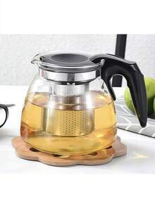 Tetera de 700 ml/1100 ml/1500 ml ideal para teterías, tetera de vidrio resistente al calor, filtro de acero inoxidable, tetera individual de gran capacidad con separador de agua y té para té negro, infusor de agua doméstico, tetera con flotador, un regalo perfecto, hervidor de cocina, cafetera portátil, juego de hervidor apto para cocinas de gas/poliéster, jarra con filtro para té con leche o infusiones.