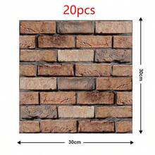1/10片装 3D瓷砖贴纸，自粘棕色仿砖墙板，可撕贴厨房防溅板浴室墙贴，防水防霉，农舍风格墙面装饰，30厘米 x 30厘米 / 11.8英寸 x 11.8英寸 - 棕色 - 查看 6
