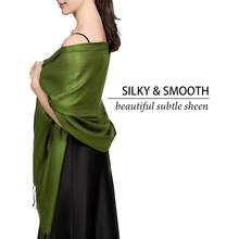 1 Khăn choàng và khăn quấn Pashmina Cashmere mềm mại, màu trơn, cỡ lớn, khăn choàng cưới cho phụ nữ, trang phục dạ hội, du lịch, văn phòng và phụ kiện quà tặng cho phụ nữ - khăn viscose - Xem 3