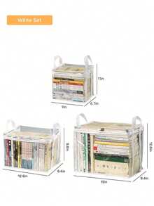 Túi đựng đồ cầm tay chống thấm nước bằng PVC, túi đựng đồ đa năng phù hợp cho phòng khách, phòng ngủ, phòng học, dùng để đựng sách, đồ chơi và đồ ăn vặt. - Bốn màu - Xem 3