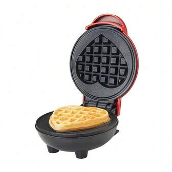 HONGMEI 1 st 350W 4" mini non-stick rosa hjärtformad våffeljärn, mini elektrisk våffeljärn, bubbeläggkakugnen, hjärtformad våffeljärn, matlagningsapparat