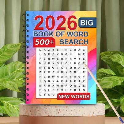 2026 New Adult Crossword Puzzle Book: 25 Pages Relaxation Book, Containing 500+ New Large-Print Vocabulary, Designed For Adults With Peaceful Word Expansion And Tranquil Activities