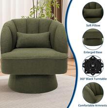 Living Room Chairs - Green-teddy Fleece - View 5