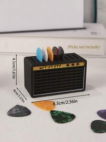 1pc 3D Printed Ukulele Pick Holder Storage Box - Asymmetrical Shaped Pick Organizer, Holds 5/9 Picks, Guitar Pick Case - Vintage Amplifier - 3D Printed Creative Musical Instrument Accessory - Rack Amp Shaped Pick Holder (Picks Not Included), Portable Popular Guitar Pick Storage Box, Great For Guitarists And As A Gift - Multicolor - View 7