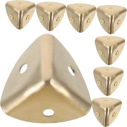 8piezas Protector De Esquinas Metálico para Muebles Inoxidable Dorado Instalación y Decorativo para Caja Armario y Escritorio,37068616