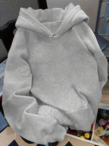 [Relaxed Fit Hoodie] Women'S Casual Hoodie With "KEith SCOTT BODY SHOP SERVICE & " Print - Gray Pullover With Drawstring, Long Sleeves, And Pockets, Perfect For Fall/Winter, Everyday Comfort, Everyday Comfort Apparel |   Relaxed Fit Hoodie |   Drawstring Hoodie  ,Romantic Pink Love Graphic Drawstring Hooded Sweatshirt For Ladies,Women's Hooded Sweatshirt - 灰色 - 查看 3