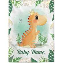 Personalized Custom Blanket, Elephant Fluffy Flannel Blanket With Boy's Name Printed On It, The Best Gift For - U - View 6