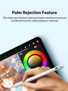 Compatible With Apple Pencil Pro Palm Rejection Inclined Pressure Sensitivity Function Touch Pen Caneta IPad 2018 2024 11 12 Mini IPad Air M2 M3 M4 3rd 4-11 Th Tablet Stylus USB Type C Charging - White - View 5