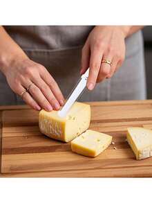 1个手持式双面钢丝奶酪切片器，黄油切割工具，适用于切达干酪、格鲁耶尔干酪、马苏里拉干酪块，奶酪线切割器，双面不锈钢黄油切片器，厨房切割工具，适用于厚薄奶酪，可用于制作熟食拼盘、三明治和小吃。 - 彩色 - 查看 6