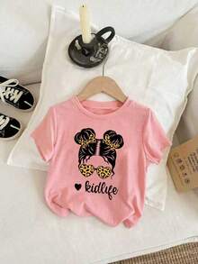 3pcs Toddler Girls' Cartoon Print Short Sleeve Set - Multicolor - View 3