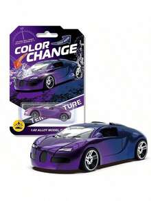 1pc Color Changing Alloy Car Model 1:60 Scale Alloy Racing Car Toy, Mini Color Changing Toy Sports Car, Perfect Birthday, Holiday, Halloween, Christmas Gift - Multicolor - View 5