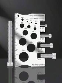 Solid Metal Screw Bolt Caliper - Stainless Steel Nut Screw Gauge With Screw Alignment Function, Sturdy And Durable Construction, M1-M12 Precision Measurement, No Assembly Required. Ideal For Repair Technicians And Mechanics In Electronics And Automotive Manufacturing Industries, DIY Projects, And Auto Repair Shops. This Convenient Portable Measuring Tool Provides Accurate Measurement Results. Also An Ideal Gift For Men!
