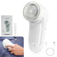 1 pieza Afeitadora de tela, Removedor de pelusa con batería de 500mAh, Afeitadora eléctrica de 3 cuchillas, Desempolvador de suéteres, Adecuado para eliminar pelusa, borrilla y pelusas de ropa, sofá, muebles, Herramienta de limpieza efectiva para eliminar pelusa y borrilla - Multicolor - Ver 8
