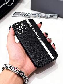 1pc Compatible With IPhone 17/16 Pro Max/15 Plus/14 Pro And Phones, Rugged Sports Design, Litchi Texture Leather, Protective Phone Case, Ins-Style Performance, AMG Stripe, Full-Body Drop Protection, Precise Cutouts - Multicolor - View 3