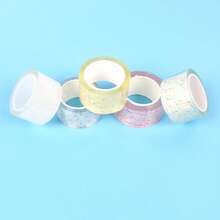 Shiny Nano Tape Bubbles DIY Set, Includes Dual Pink & Blue Glitter Tapes, Glitter Pump, Sequins, Stickers, Straws, Random Selection - Creative Multi-Piece Gift Set, Suitable For Birthday, Carnival, Christmas, Halloween Parties