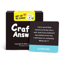 SMILE TALK 1PC Fun Riddle Card Game – A Tabletop Party Game Featuring Guessing Challenges, Perfect For Valentine's Day, Halloween, And Christmas Gifts. An Ideal Choice For Holiday Gifting, Friends, And Family Gatherings. Includes 50Cards - Black - View 7