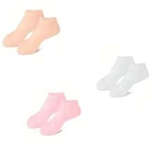 3只/2只/1只装硅胶保湿舒缓袜，高弹力压缩袜，可重复使用芦荟袜，女士防滑凝胶后跟袜，可搭配您喜爱的乳液和面霜使用 - 彩色 - 查看 23