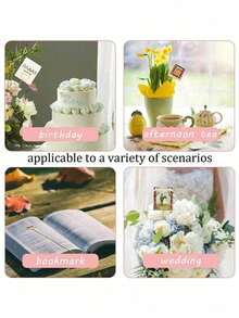 20pcs Metal Flower Bouquet Card Holders, Gold Heart Flower & Photo Clip Stands, Card Message Flower Bouquet Holders, Suitable For Weddings, Birthday Parties - Gold - View 5