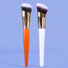 2支装斜角轮廓化妆刷套装，包含腮红刷、粉底刷、散粉刷，适合初学者使用的化妆工具，赠品 - 彩色 - 查看 6